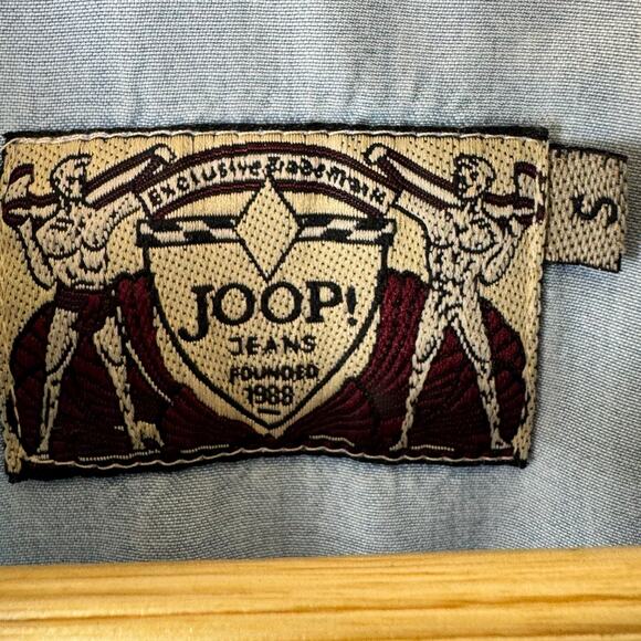 VTG Joop Thrashed Chambray Denim Shirt Women’s Small Blue Ripped Grunge Western - Picture 2 of 10